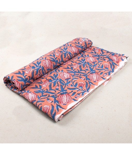 Handmade Multi Floral Block Printed Cotton Indian Fabric