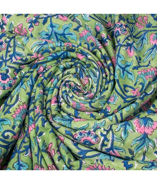 Sanganeri Handmade Multi Colour Cotton Block Printed Fabric 