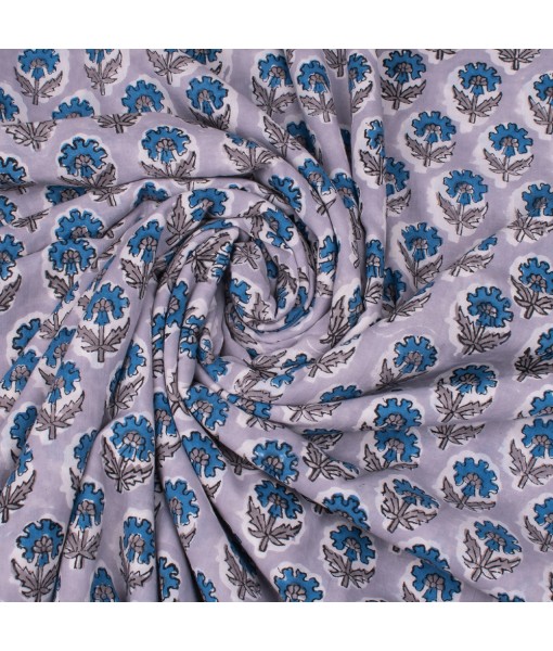 Handmade Floral Block Printed Cotton Fabric Dress Material