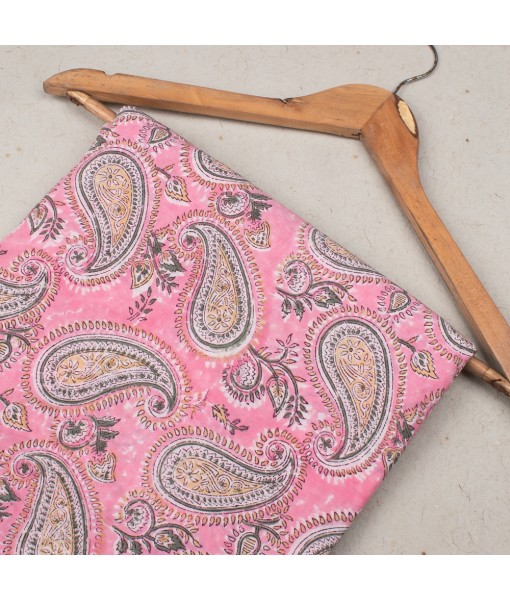 Handmade Multi Pink Floral Block Printed Cotton Indian Fabric