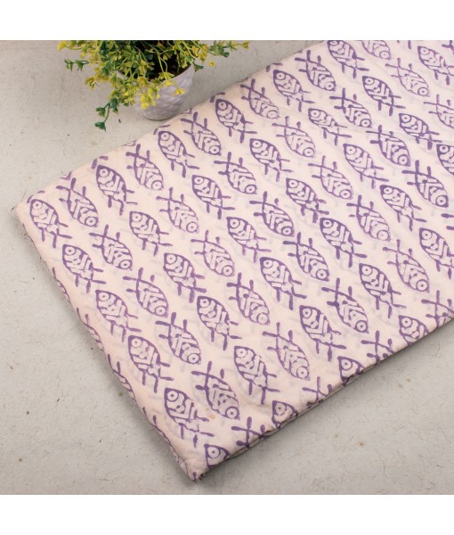 Handmade Block Printed Cotton Multi Floral Fish Fabric