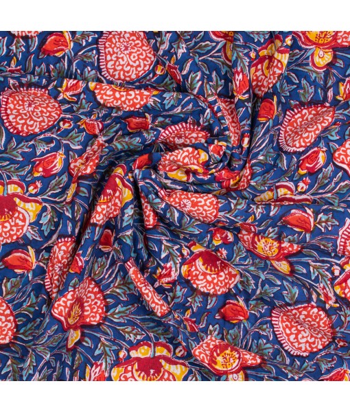 Handmade Running Cotton Voile Dress Sewing Fabric Block Print