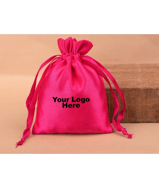 Red Satin Drawstring Pouch, Satin Bags, Custom Jewellery Pouches, Gift Packaging Bags