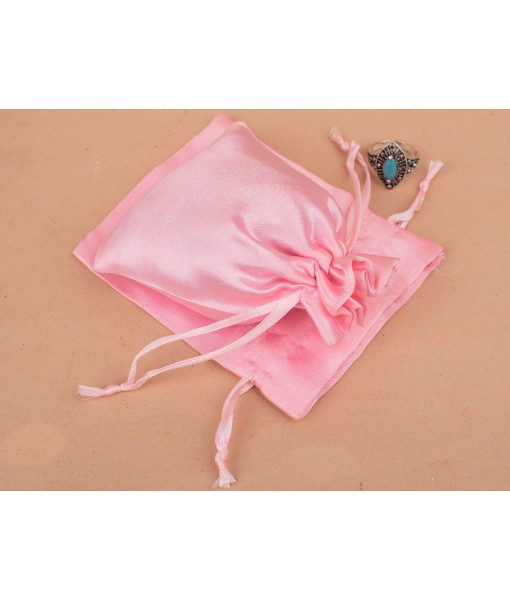 Pink Satin Drawstring Bag, Pouches for Jewellery, Satin Packaging Pouches, Gift Packaging Bags