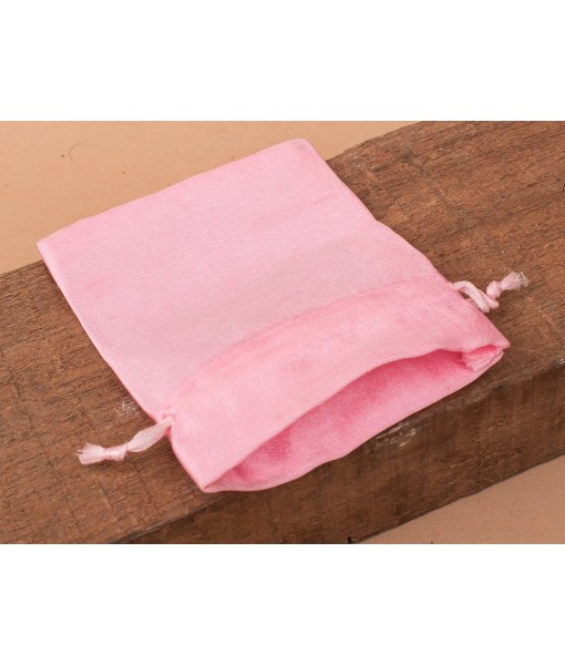 Pink Satin Drawstring Bag, Pouches for Jewellery, Satin Packaging Pouches, Gift Packaging Bags