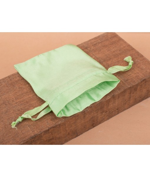 Green Satin Bag, Travel Jewellery Pouch, Satin Pouch Bags, Gift Packaging Bags, Drawstring Bags