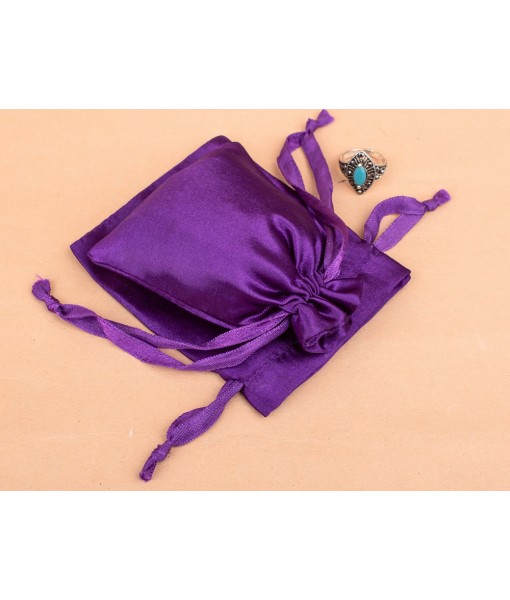 Violet Satin Drawstring Pouch, Travel Jewellery Pouch, Satin Bags, Gift Packaging Bags