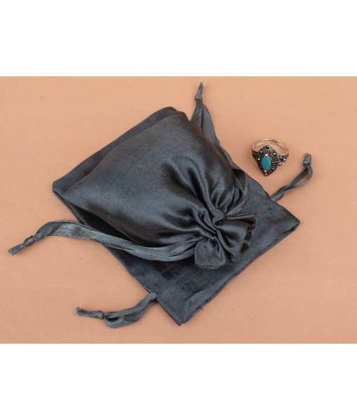 Black Satin Drawstring Bag, Travel Jewellery Pouch, Satin Bags, Gift Packaging Bags