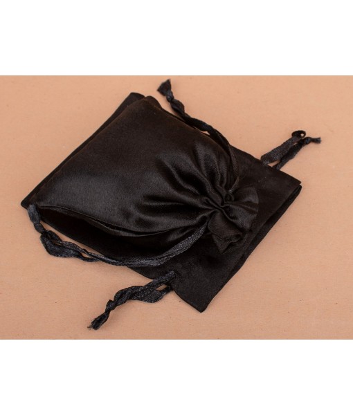 Black Satin Drawstring Bag, Pouches for Jewellery, Satin Packaging Pouches, Gift Packaging Bags